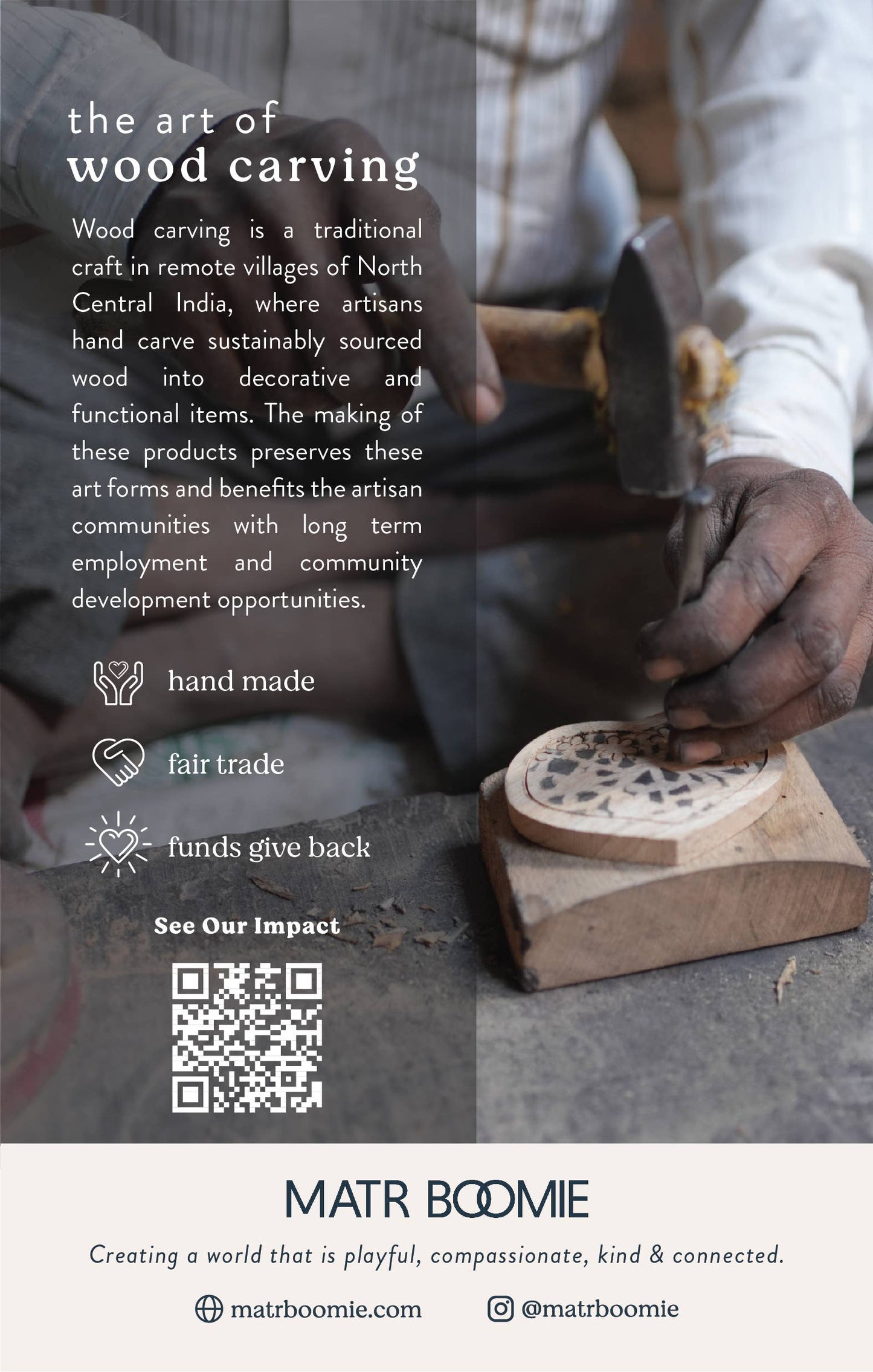 Hand-Carved Wooden 5 Dice Box – Fair Trade and Sustainable