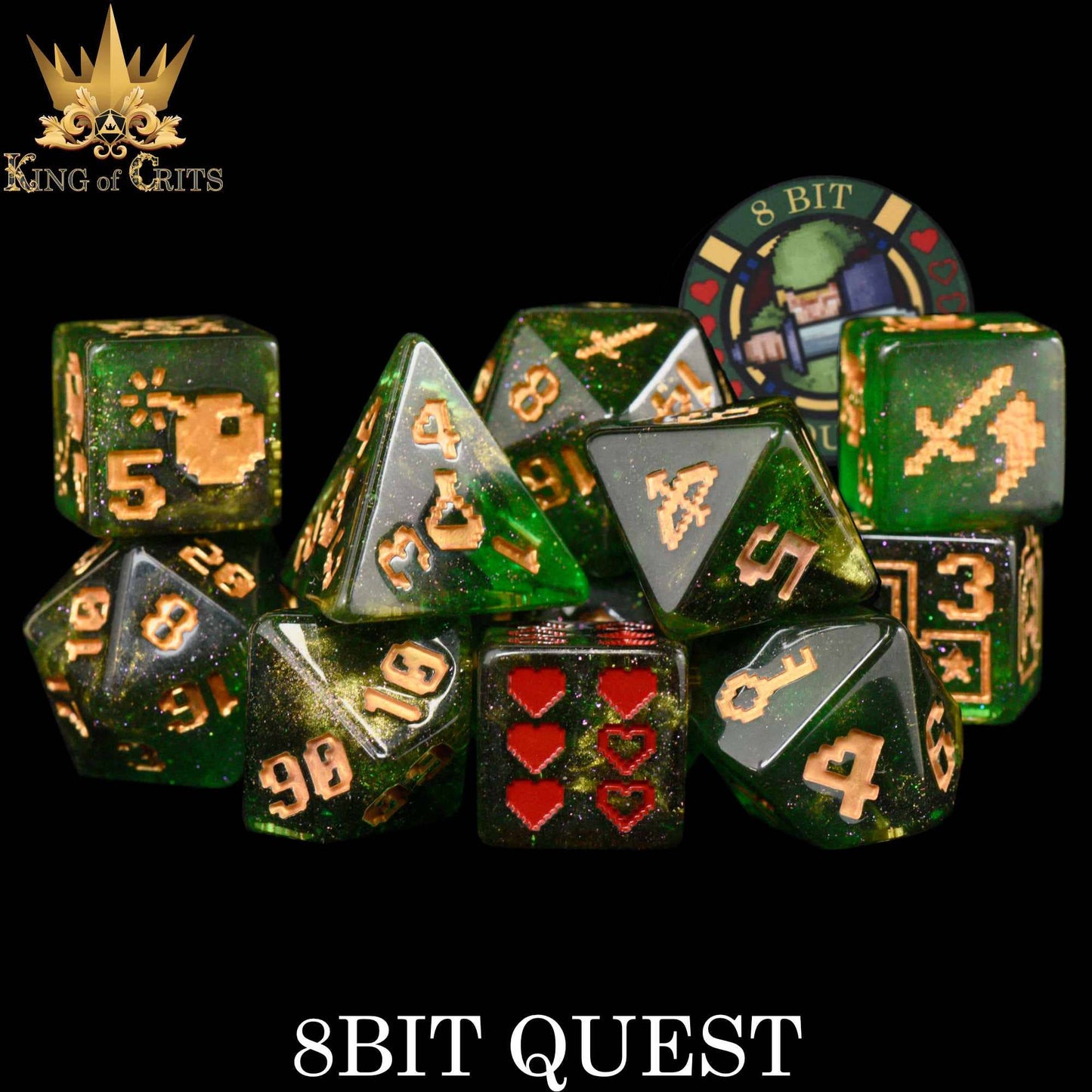 8BIT Quest - 11 Dice Set