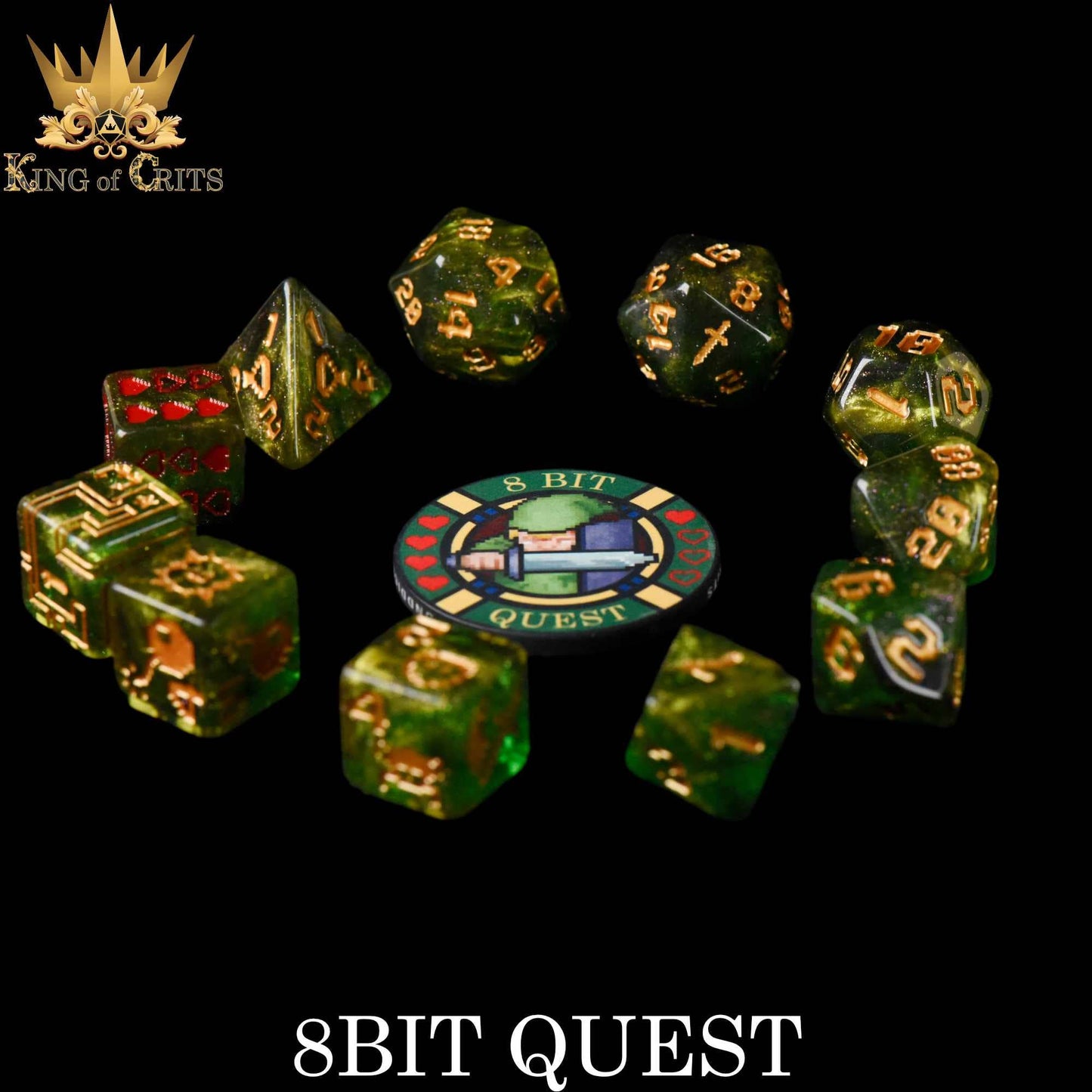 8BIT Quest - 11 Dice Set