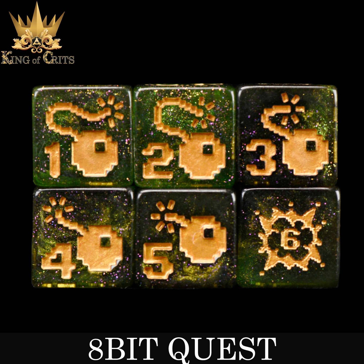 8BIT Quest - 11 Dice Set